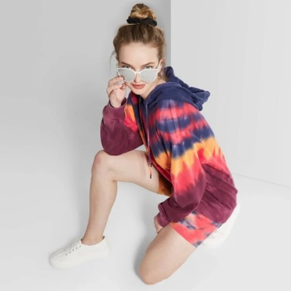 Target Wild Fable Tie Dye Hoodie Sweatshirt Pullover Small - Picture 2 of 9